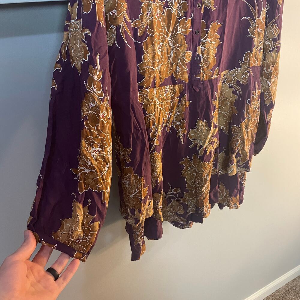 Free People Shake It Floral Printed Mini Dress Berry Combo Sz Small Boho EUC - Picture 6 of 11